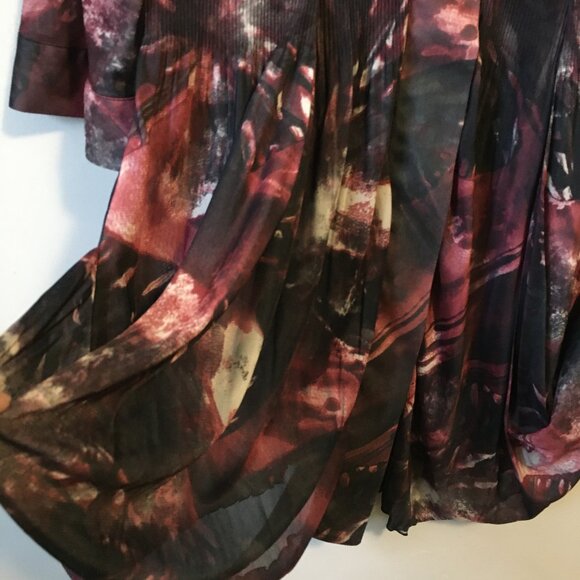 Bellissima Butterfly Banded Mock Collar Button Down Tunic Dress - Picture 5 of 16